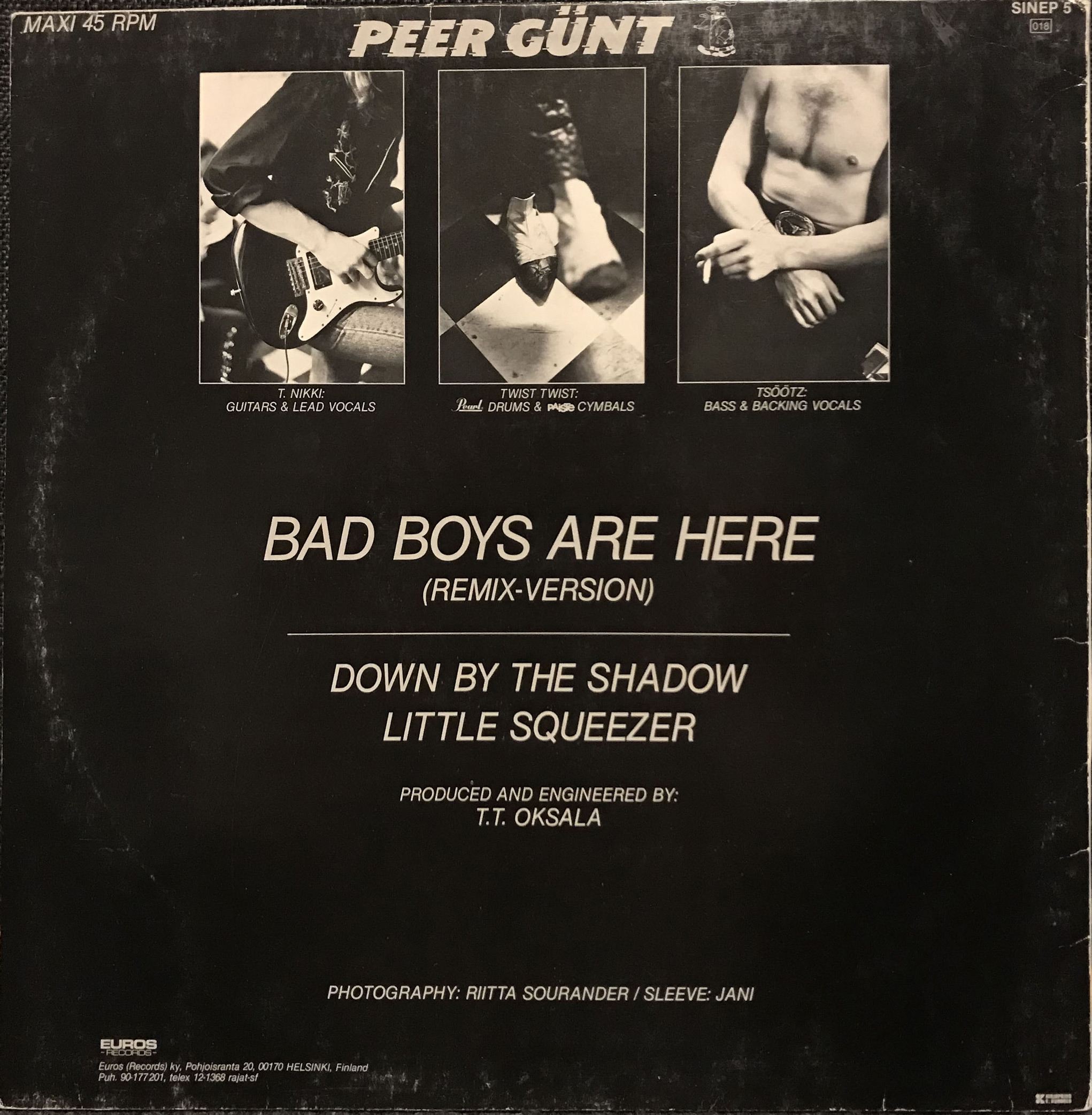 Back cover for album 'bad boys are here"